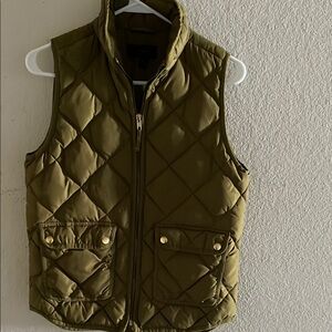 J. Crew Green Quilted Outdoor Vest